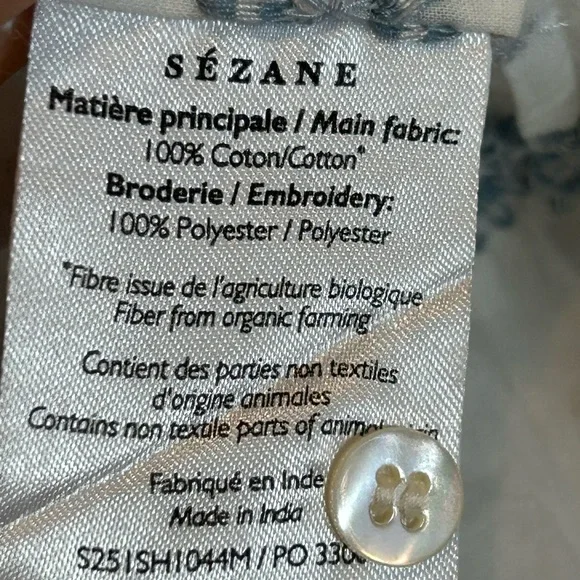Sezane Blue and White Floral Blouse - Picture 5 of 7
